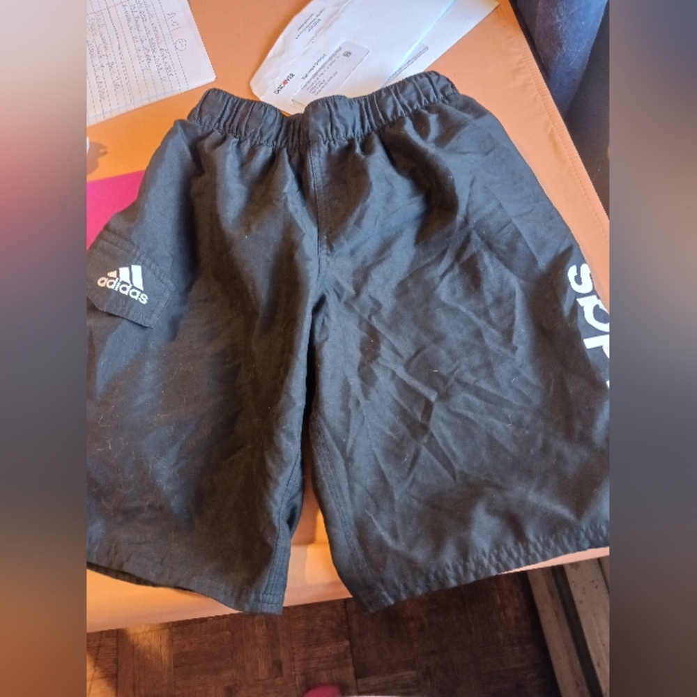 Addias mens black white shorts medium